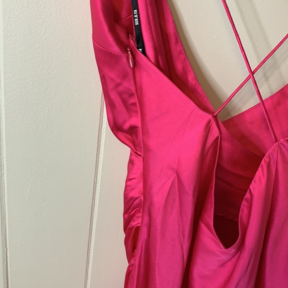 NWT SER.O.YA Emma Silk Dress Fuchsia Pink Size Medium - Picture 8 of 12